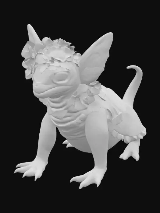 3D model for [Rajasthan] an Axolotl in a Día de Muertos Outfit, #AroundTheWorld#