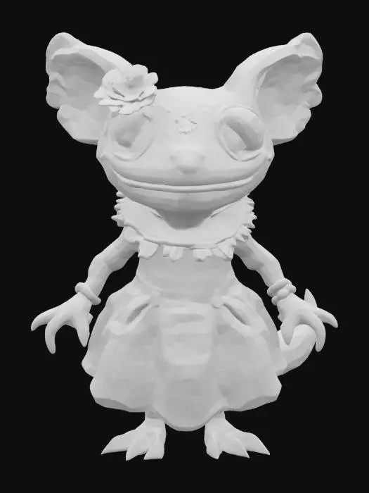 3D model for [Rajasthan] an Axolotl in a Día de Muertos Outfit, #AroundTheWorld#