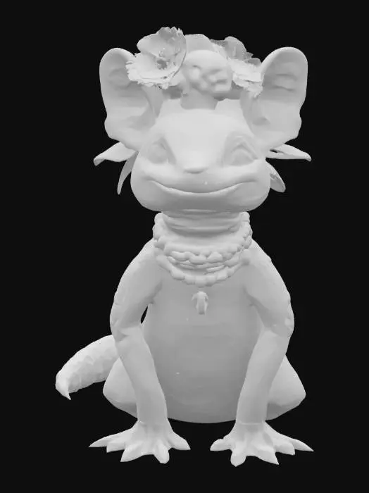 3D model for [Mexico] an Axolotl in a Día de Muertos Outfit, #AroundTheWorld#