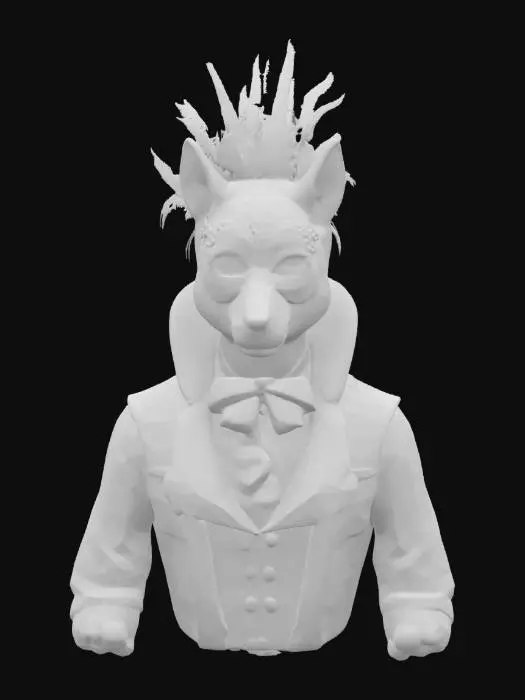 3D model for [Venetia] a Grey Wolf in a Venetian Carnival Costume, #AroundTheWorld#