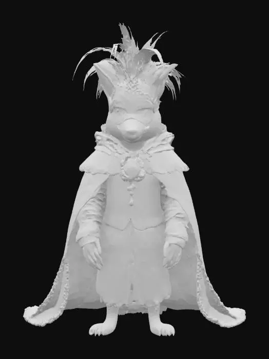 3D model for [Venetia] a Grey Wolf in a Venetian Carnival Costume, #AroundTheWorld#