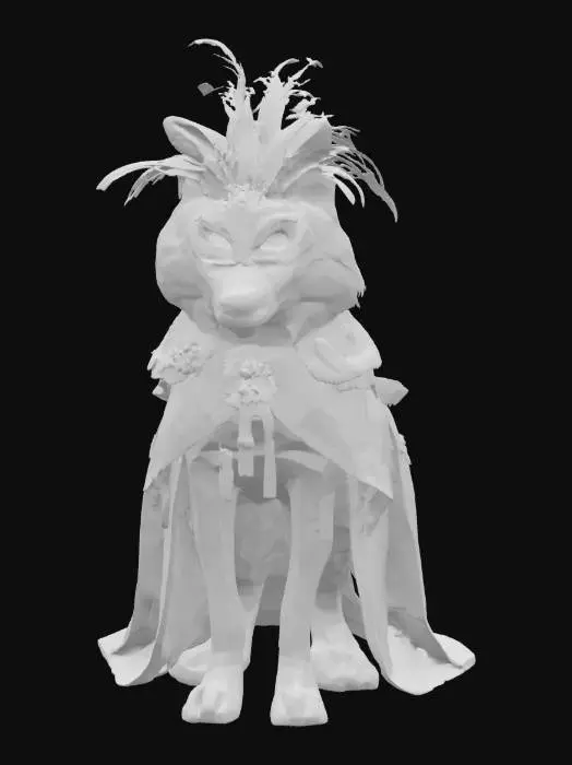 3D model for [Venetia] a Grey Wolf in a Venetian Carnival Costume, #AroundTheWorld#