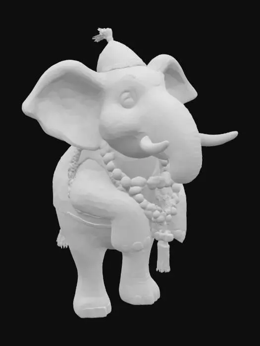 3D model for [Kenya] an Elephant Cartoon Character in Maasai Traditional Garments, #AroundTheWorld#