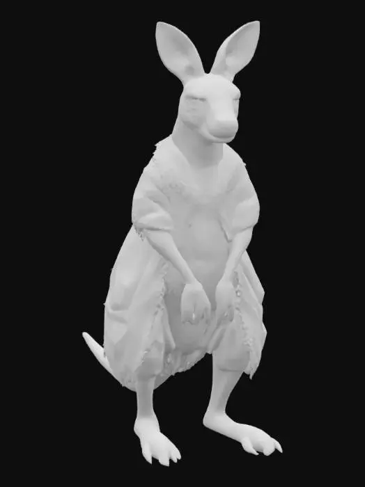3D model for [Australia] Ultra Realistic, Hyper Detailed, Kangaroo with Aboriginal-Inspired Body Paint and Cloak, #AroundTheWorld#