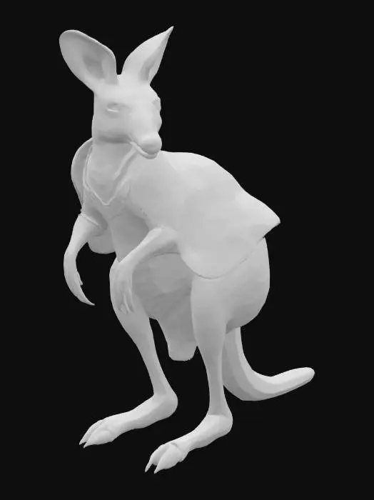 3D model for [Australia] Ultra Realistic, Hyper Detailed, Kangaroo with Aboriginal-Inspired Body Paint and Cloak, #AroundTheWorld#