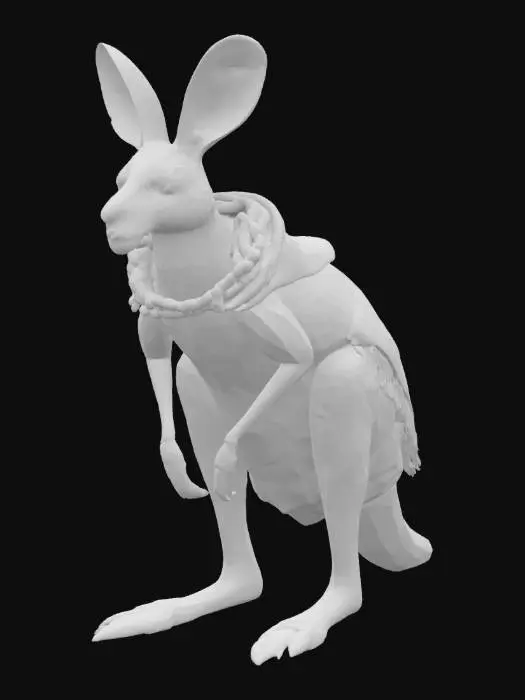 3D model for [Australia] Ultra Realistic, Hyper Detailed, Kangaroo with Aboriginal-Inspired Body Paint and Cloak, #AroundTheWorld#