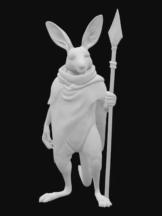 3D model for [Australia] a Kangaroo Tribal Warrior Character with Aboriginal-Inspired Body Paint and Cloak, #AroundTheWorld#
