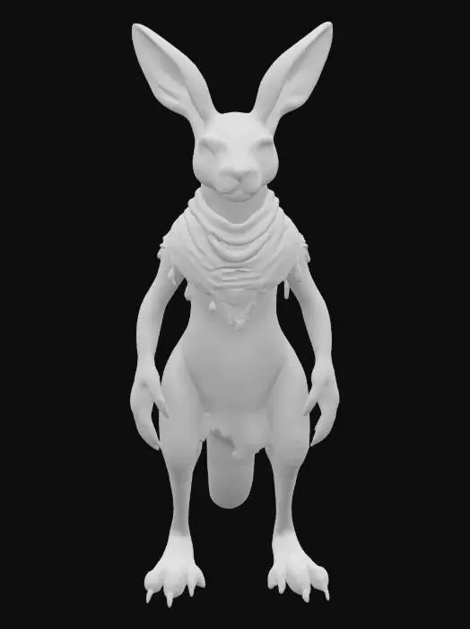 3D model for [Australia] a Tribal Kangaroo Character with Aboriginal-Inspired Body Paint and Cloak, #AroundTheWorld#