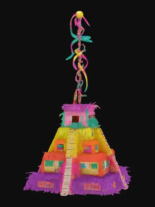 3D model for [Mexico] chichen itza as a colorful, mexican pinata, #AroundTheWorld#