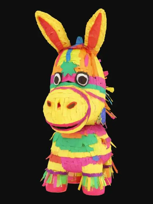 3D model for [Mexico] a colorful, cartoonish mexican pinata character, #AroundTheWorld#