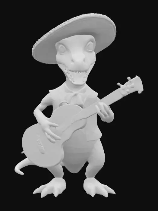 3D model for [Mexico] a dinosaur mariachi player, #AroundTheWorld#
