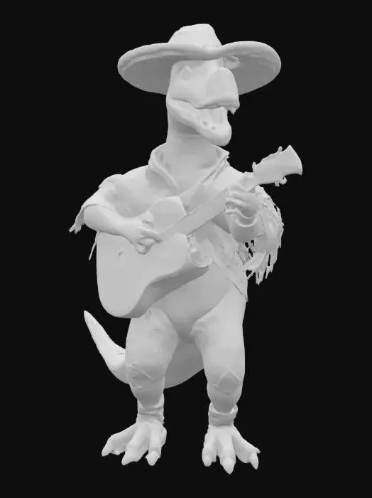 3D model for [Mexico] a dinosaur mariachi player, #AroundTheWorld#