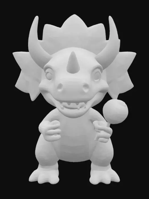 3D model for [Mexico] a colorful, cartoonish triceratops dinosaur, textured with vibrant mexican patterns, and equipped with maracas, #AroundTheWorld#