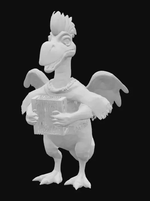 3D model for [Mexico] a colorful, cute, cartoonish pterodactyl dinosaur, wearing a Mexican poncho textured with vibrant mexican patterns, and equipped with an accordian, #AroundTheWorld#