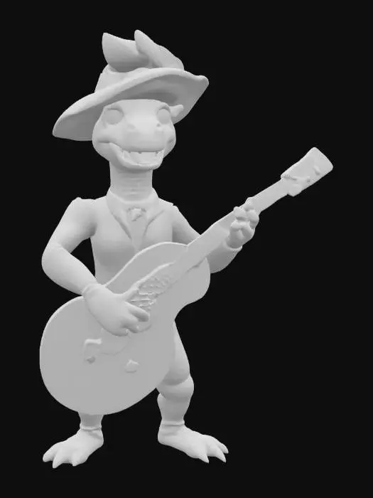 3D model for [Mexico] a dinosaur mariachi player, #AroundTheWorld#