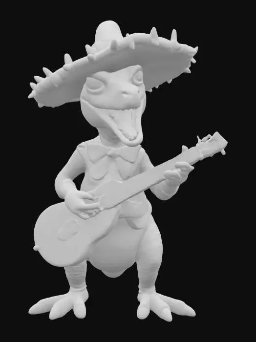 3D model for [Mexico] a dinosaur mariachi player, #AroundTheWorld#