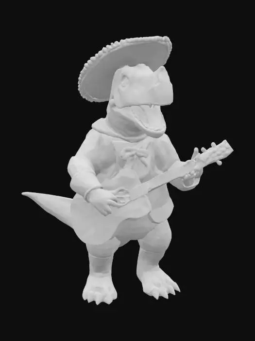 3D model for [Mexico] a dinosaur mariachi player, #AroundTheWorld#