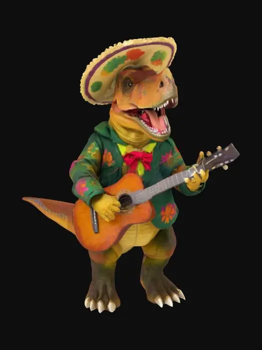3D model for [Mexico] a dinosaur mariachi player, #AroundTheWorld#