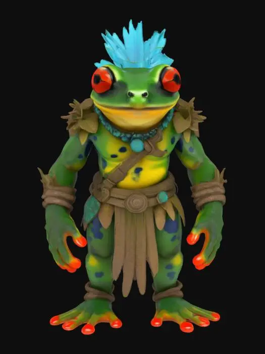 3D model for [Amazon Rainforest] an Amazon Rainforest Poison Dart Frog Ancient Guardian Character, #AroundTheWorld#