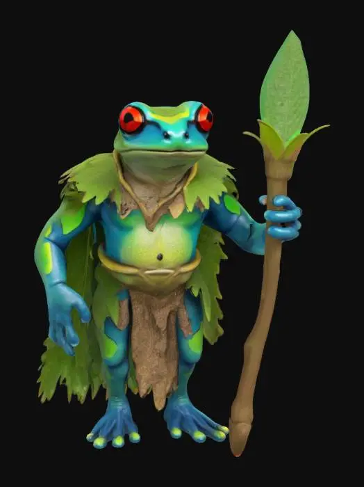 3D model for [Amazon Rainforest] an Amazon Rainforest Poison Dart Frog Ancient Guardian Character, #AroundTheWorld#