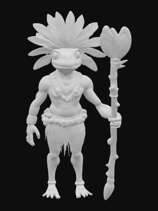 3D model for [Amazon Rainforest] an Amazon Rainforest Poison Dart Frog Ancient Tribal Elder Character, #AroundTheWorld#