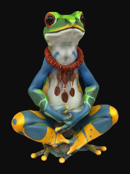 3D model for [Amazon Rainforest] an Amazon Rainforest Poison Dart Frog Ancient Tribal Elder Character, #AroundTheWorld#