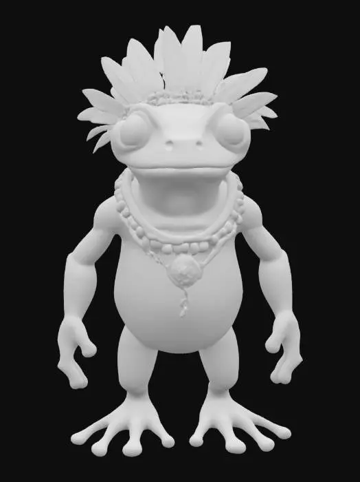 3D model for [Amazon Rainforest] an Amazon Rainforest Poison Dart Frog Ancient Tribal Elder Character, #AroundTheWorld#