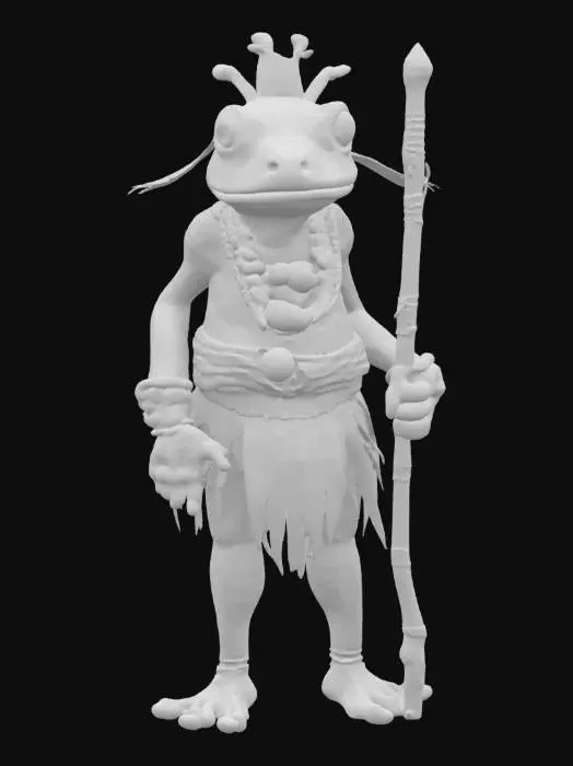 3D model for [Amazon Rainforest] an Amazon Rainforest Poison Dart Frog Ancient Tribal Elder Character, #AroundTheWorld#