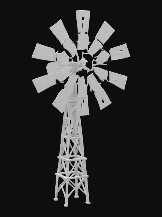 3D model for [Nebraska] a windmill made out of stained glass, #AroundTheWorld#