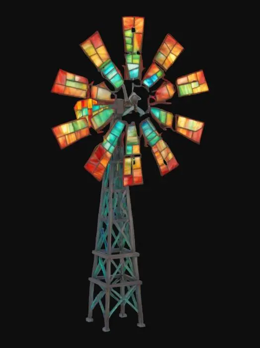 3D model for [Nebraska] a windmill made out of stained glass, #AroundTheWorld#