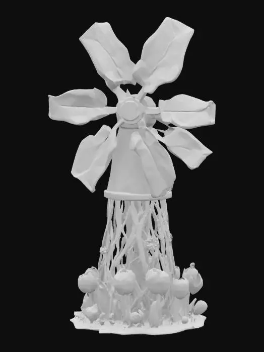 3D model for [Amsterdam] an elaborate windmill made from tulips, #AroundTheWorld#