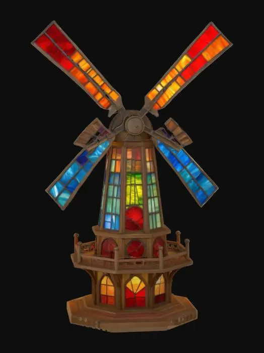 3D model for [Nebraska] a windmill made out of stained glass, #AroundTheWorld#