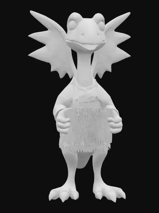 3D model for [Mexico] a colorful, cute, cartoonish pterodactyl dinosaur, wearing a Mexican poncho textured with vibrant mexican patterns, and equipped with an accordian, #AroundTheWorld#