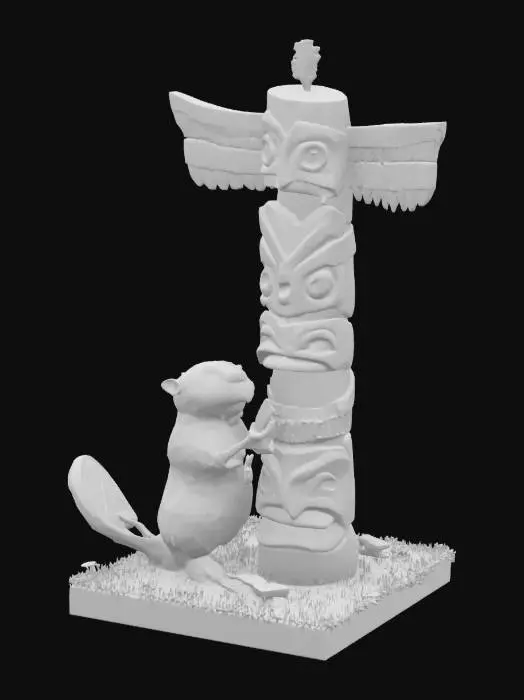 3D model for [Canada] Beaver Totem Crafting, #AroundTheWorld#
