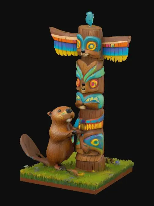 3D model for [Canada] Beaver Totem Crafting, #AroundTheWorld#