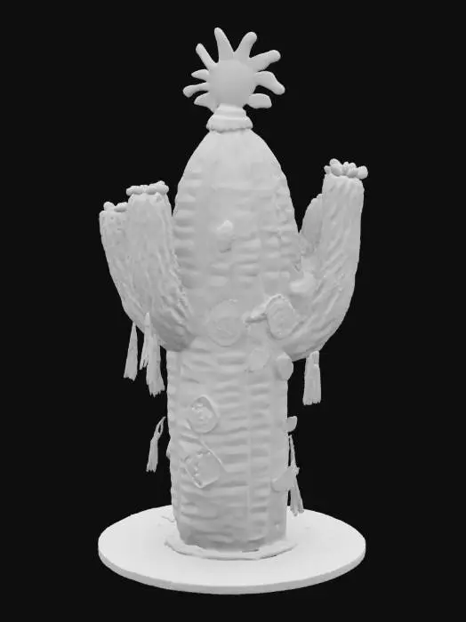 3D model for [Utah], a gorgeous native american decorated cactus, decorated to represent a southwest native american tribe with textiles, beads, and other motifs, #AroundTheWorld#