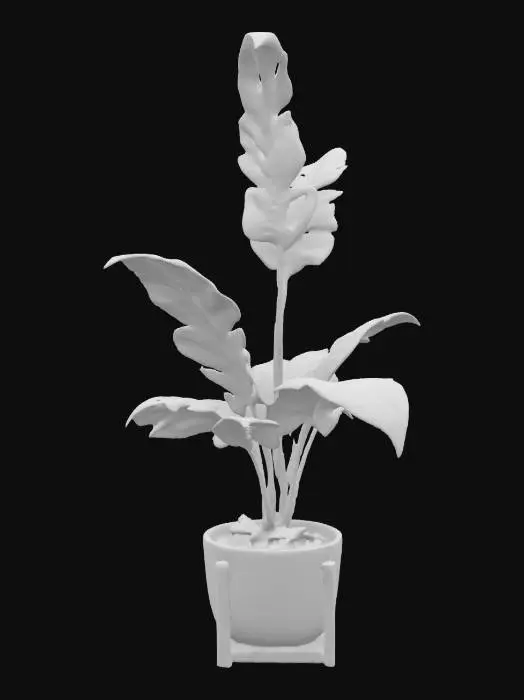 3D model for a cozycore indoor potted monstera corner scene, ultra realistic, highly detailed