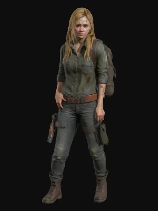 3D model for Highly Detailed, Ultra Realistic, Full Body Character, The Last of Us Female Character with long, waist-length blonde hair