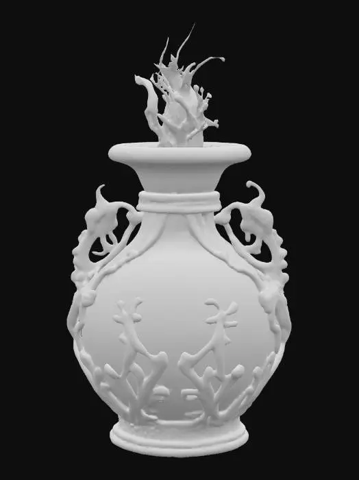 3D model for An ornate, ancient-looking vial containing a glowing and swirling indigo elixir
