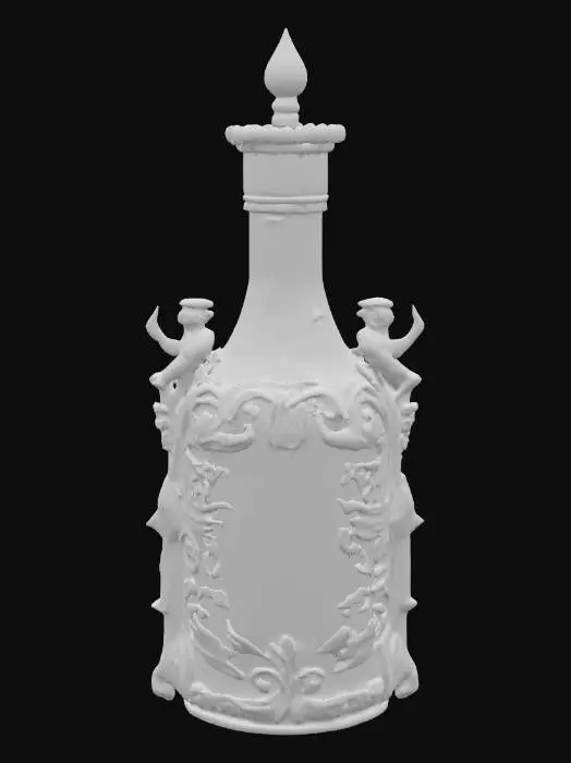 3D model for An ornate, ancient-looking vial containing a swirling rainbow elixir