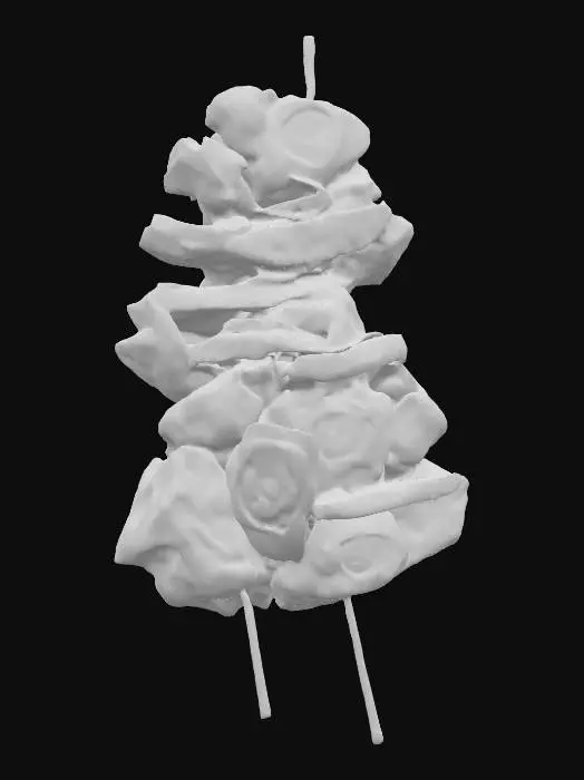 3D model for Highly Detailed, Ultra Realistic, delicious meat and vegetable kebab, #food#