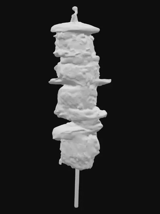 3D model for Highly Detailed, Ultra Realistic, delicious meat and vegetable kebab, #food#