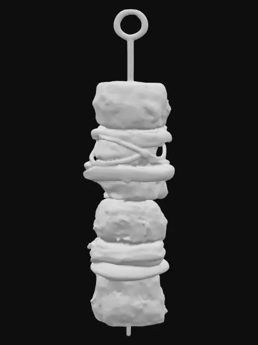 3D model for Highly Detailed, Ultra Realistic, delicious meat and vegetable kebab, #food#