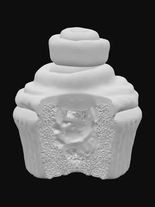 3D model for Cinnamon Delight Cupcake, #food#
