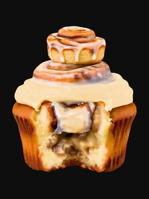 3D model for Cinnamon Delight Cupcake, #food#