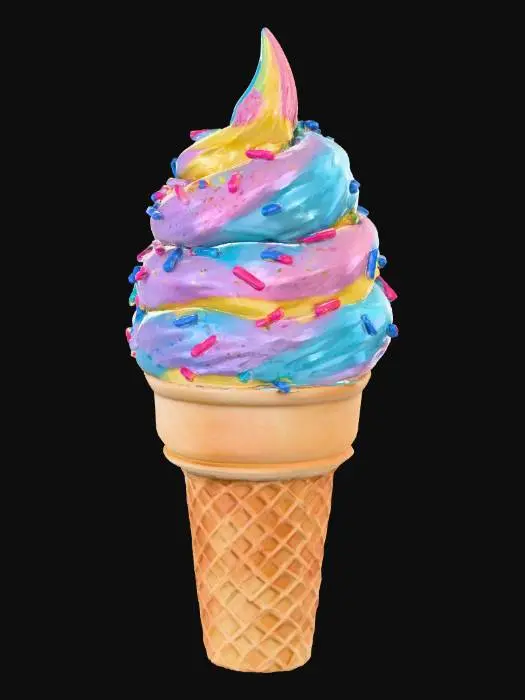3D model for Sprinkle Twist Cone, #food#