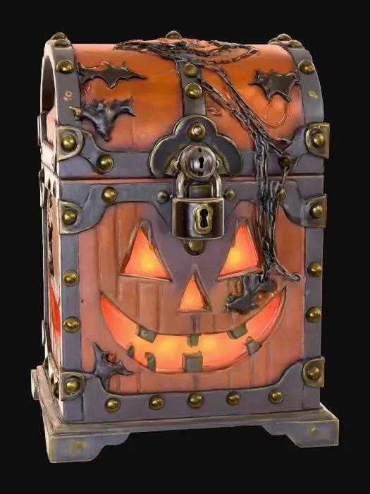 3D model for a locked halloween-themed chest, #Halloween2025#