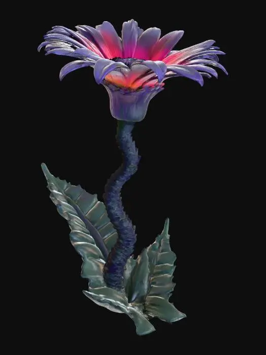 3D model for a spooky-vibe realistic wildflower, #Halloween2025#