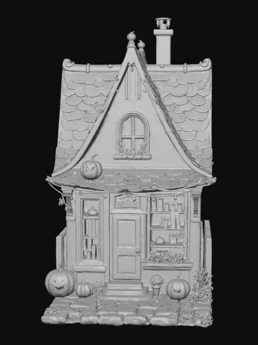 3D model for a halloween town bookstore, #Halloween2025#