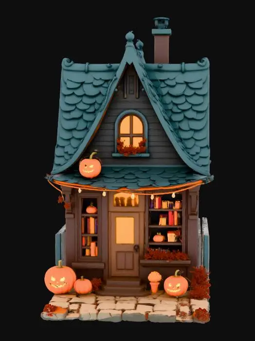 3D model for a halloween town bookstore, #Halloween2025#